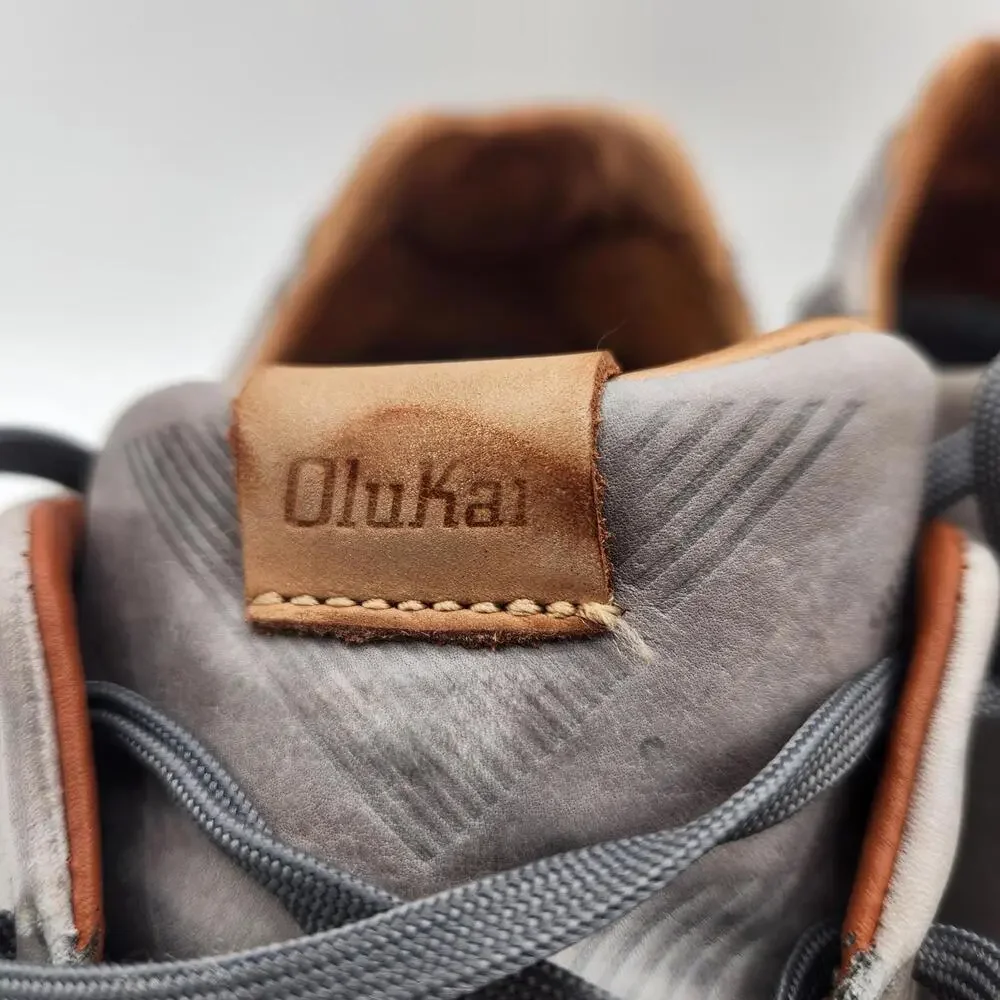 Olukai Lae‘ahi Li‘ili Leather Sneakers Gray‎ Men’s 13 Casual Comfort Shoes M13